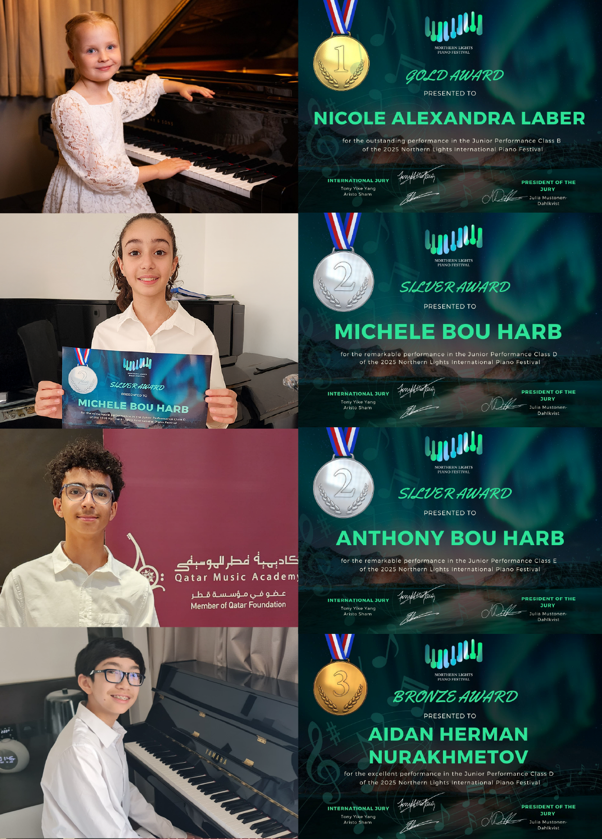 Top Honors at the 2025 Northern Lights Piano Festival & Competition